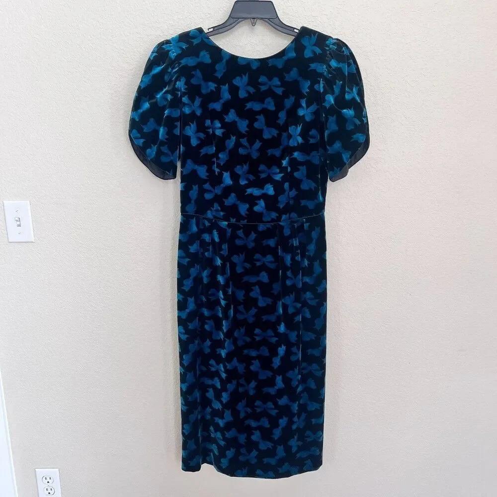 Vintage Lanz Originals Bows Velvet Dress Sz 12